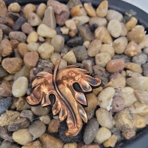 Vintage Copper Plated Leaf Broach/Pin
